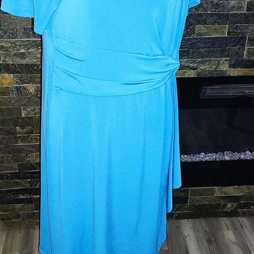 Bedford Fair stretchy turquoise dress size 8 NEW without tags